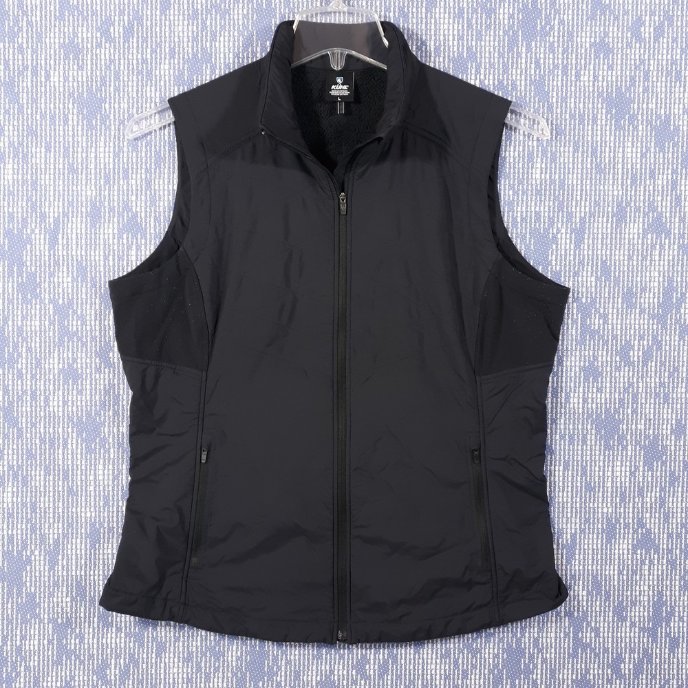 Kuhl Vest Womens Large Outdoor Travel Black Full Zip The One Hiking Fleece - Picture 1 of 11
